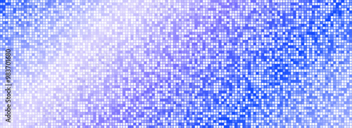 Shining blue disco party pattern background. Iridescent sequin mosaic texture. Abstract sparkling halftone wallpaper. Pop up comic glowing glitter backdrop. Retro 80s design template. Vector