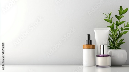 Wallpaper Mural Beauty Products Still Life with Green Plant Torontodigital.ca