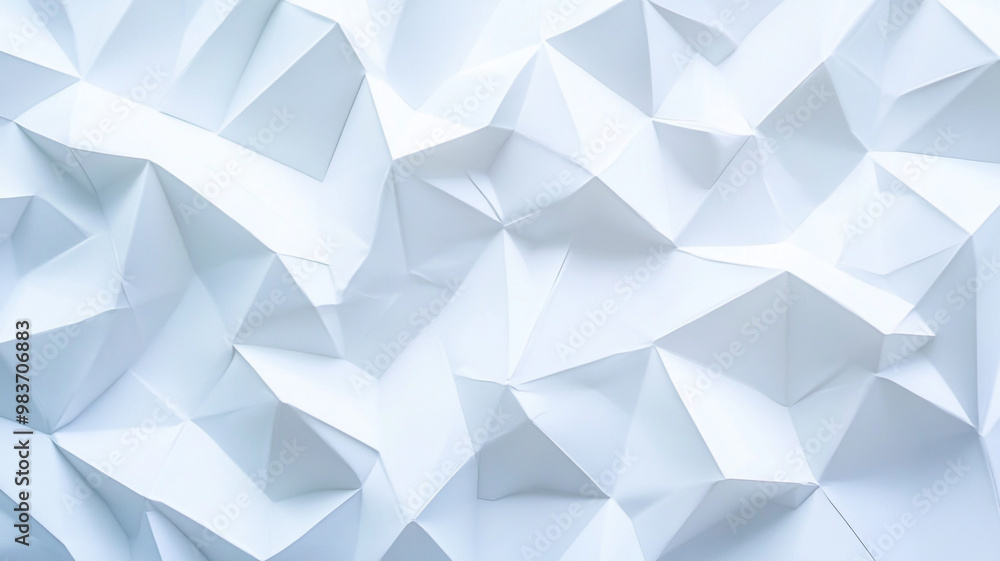 Textured white crumpled paper backdrop with abstract geometric folds in bright lighting Textured white crumpled paper backdrop with abstract geometric folds in bright lighting