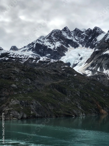 Alaska Mountains from cruise ship photo