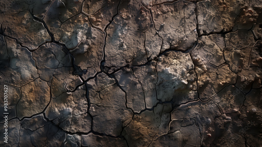 Dry Cracked Earth Surface Showing Signs of Severe Drought and Climate Change Impact – High-Resolution Photograph Dry Cracked Earth Surface Showing Signs of Severe Drought and Climate Change Impact – High-Resolution Photograph