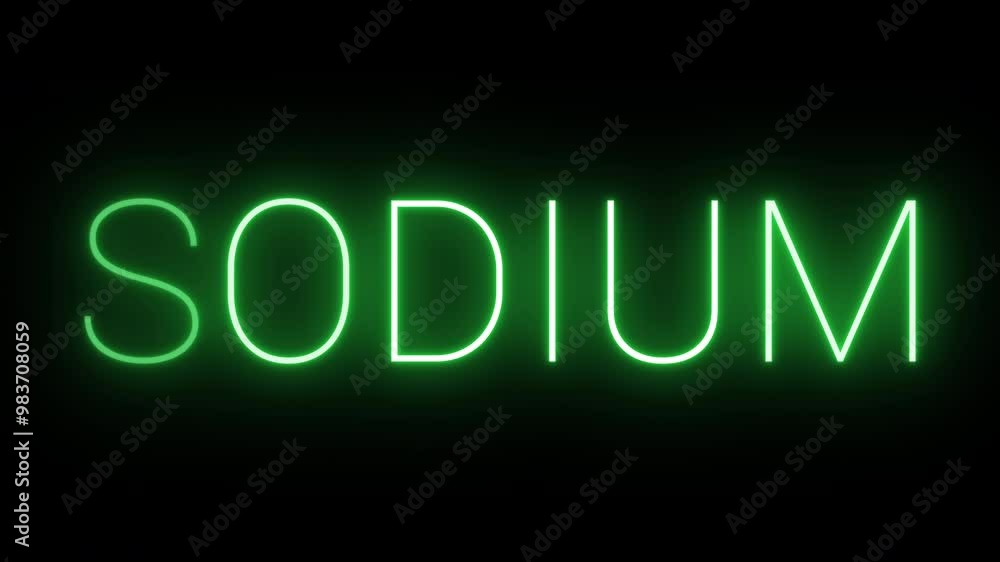 Flickering neon green glowing sodium sign animated black background. Flickering neon green glowing sodium sign animated black background.