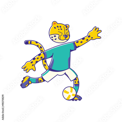 Animal Soccer Mascot Kicking Ball