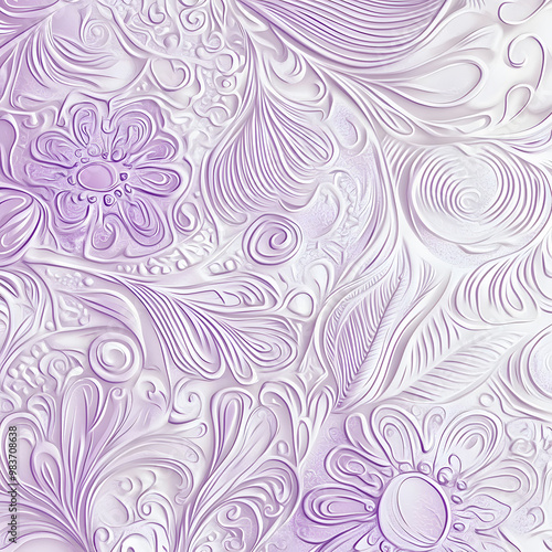 2D illustrator doodle-style floral and leaf graphics on a white background or wallpaper