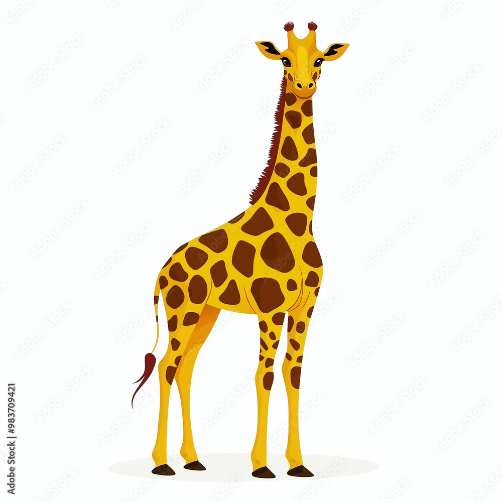 Obraz premium Giraffe clip art cartoon vector illustration, cute wild safari jungle animal element