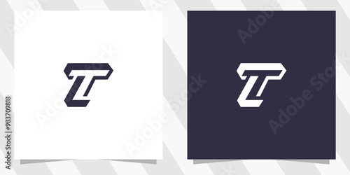 letter tl lt logo design vector photo