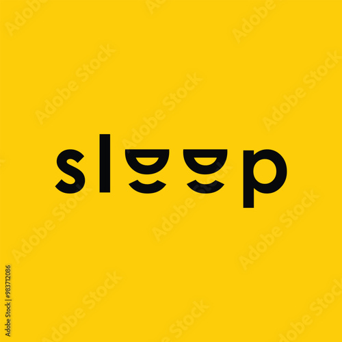 design vector logo typography writing sleep