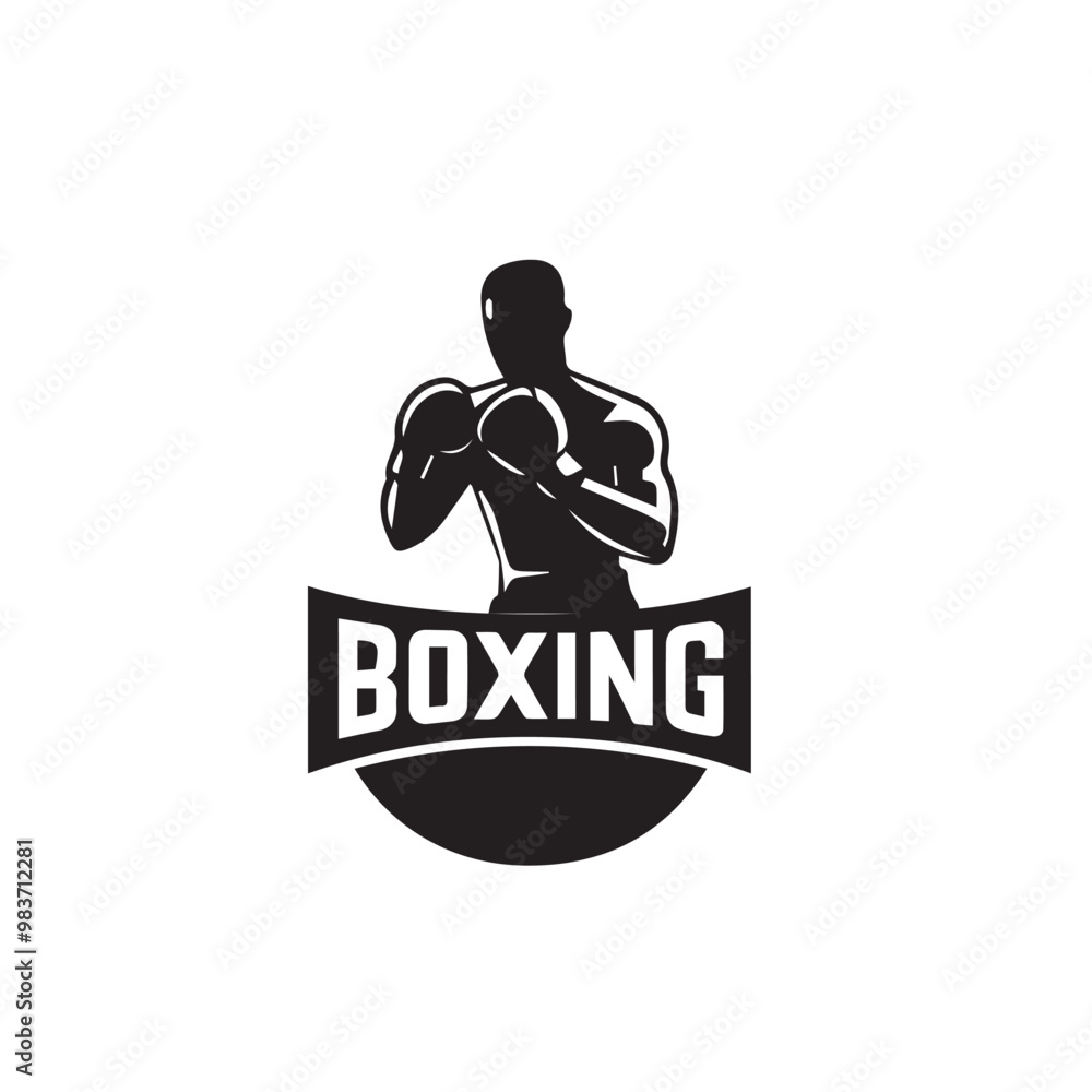 Naklejka premium Creative Set Of Illustration Boxing Logo Design