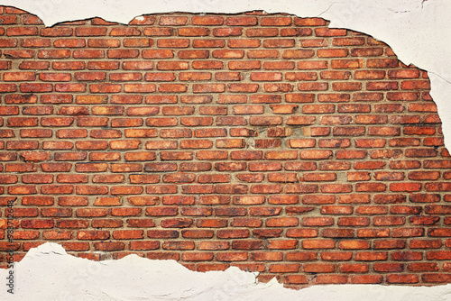 rustic brick wall with peel...