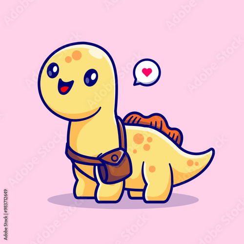 Cute Brontosaurus Bring Bag Cartoon Vector Icon Illustration.
Animal Education Icon Concept Isolated Premium Vector. Flat
Cartoon Style