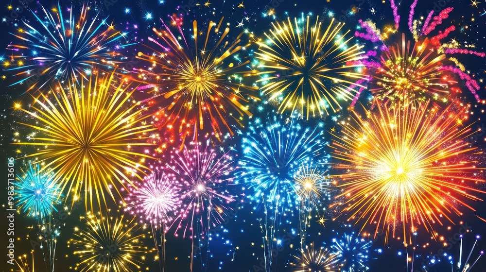 Fototapeta premium Colorful Fireworks Display