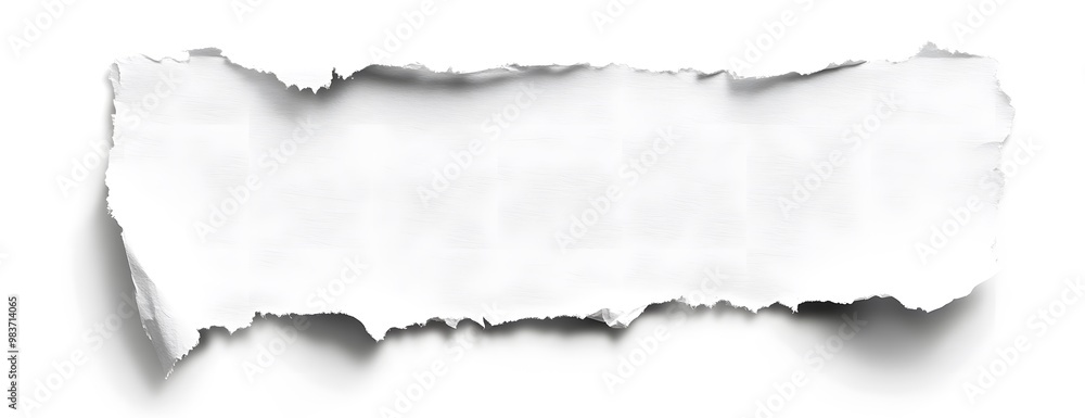A piece of white paper with torn edges isolated A piece of white paper with torn edges isolated