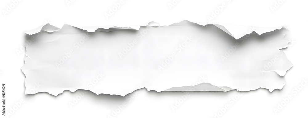 A piece of white paper with torn edges isolated A piece of white paper with torn edges isolated