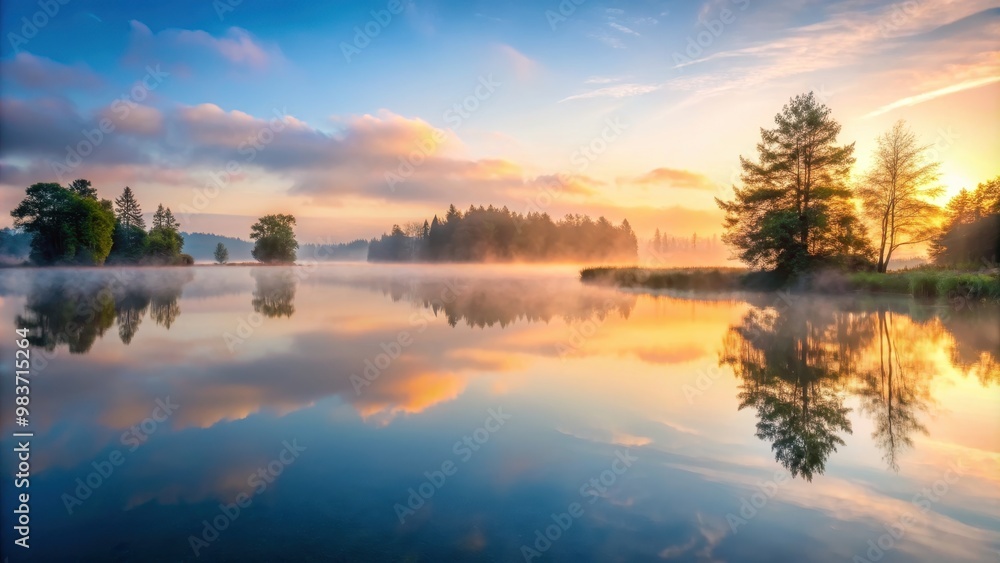 Misty fog enveloping a serene lake at dawn, fog, lake, mist, morning, tranquil, serene, water, reflection, nature, peaceful, atmosphere Misty fog enveloping a serene lake at dawn, fog, lake, mist, morning, tranquil, serene, water, reflection, nature, peaceful, atmosphere