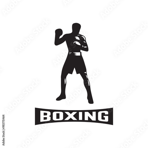 Creative Set Of Illustration Boxing Logo Design