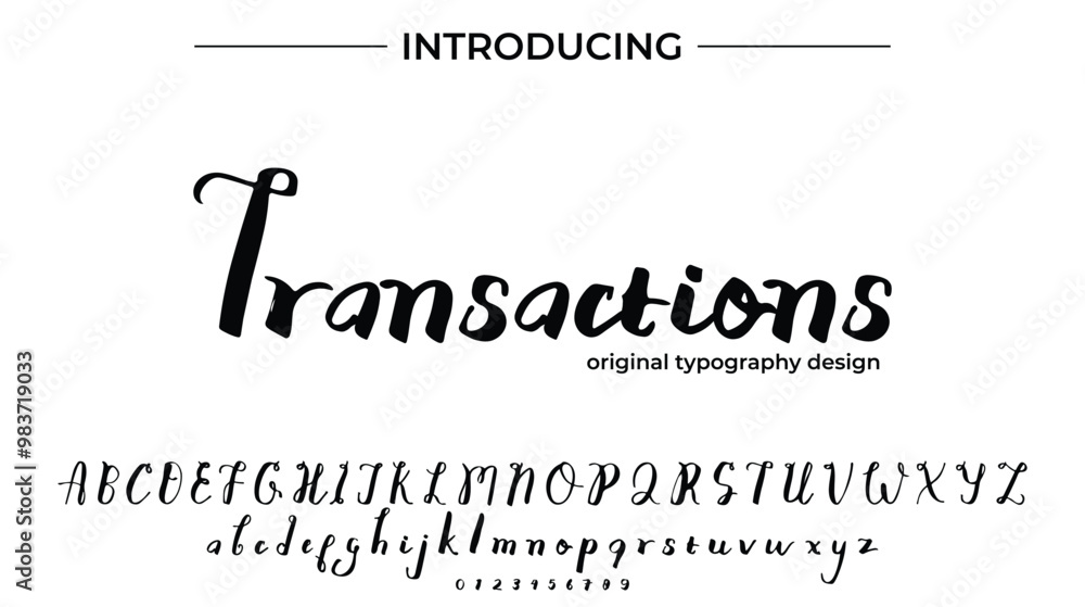 Transactions Font Stylish brush painted an uppercase vector letters, alphabet, typeface Transactions Font Stylish brush painted an uppercase vector letters, alphabet, typeface
