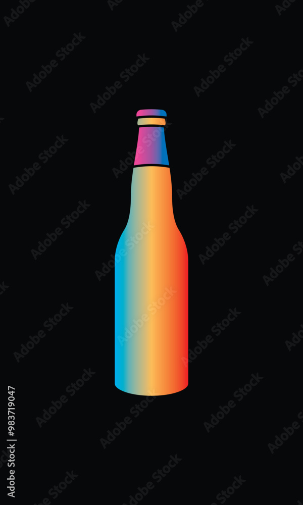 A bottle of sparkling water. Original vector illustration in vintage style. A bottle of sparkling water. Original vector illustration in vintage style.