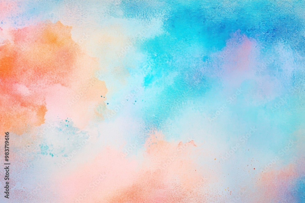 Abstract watercolor background with pastel blue, pink, sky blue, and orange hues blending in a soft gradient for a dreamy, artistic effect. Abstract watercolor background with pastel blue, pink, sky blue, and orange hues blending in a soft gradient for a dreamy, artistic effect.