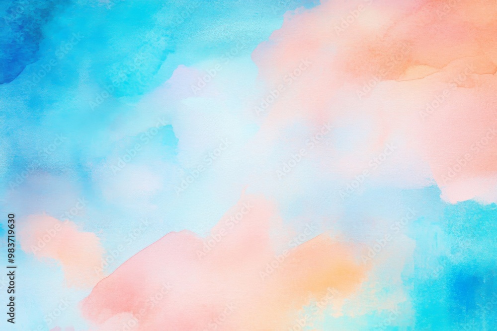 Abstract watercolor background with pastel blue, pink, sky blue, and orange hues blending in a soft gradient for a dreamy, artistic effect. Abstract watercolor background with pastel blue, pink, sky blue, and orange hues blending in a soft gradient for a dreamy, artistic effect.