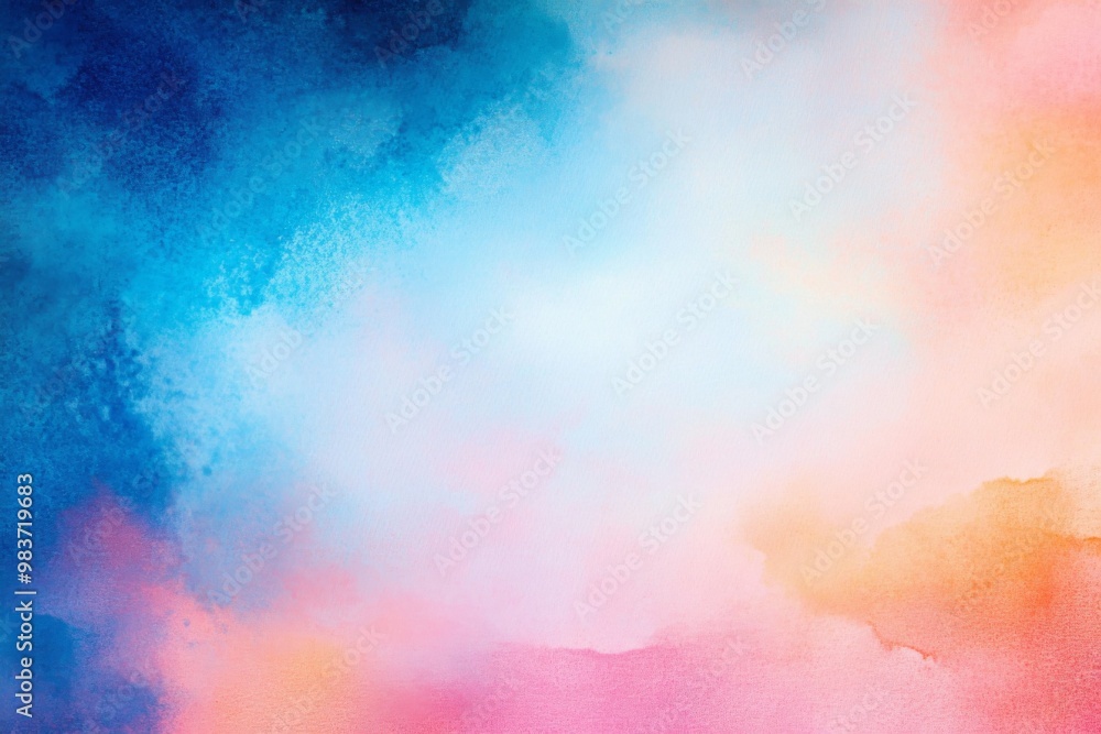 Abstract watercolor background with pastel blue, pink, sky blue, and orange hues blending in a soft gradient for a dreamy, artistic effect. Abstract watercolor background with pastel blue, pink, sky blue, and orange hues blending in a soft gradient for a dreamy, artistic effect.