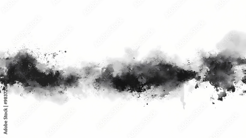 Fototapeta premium Ink wash texture with a transparent background. Ink Wash. Illustration