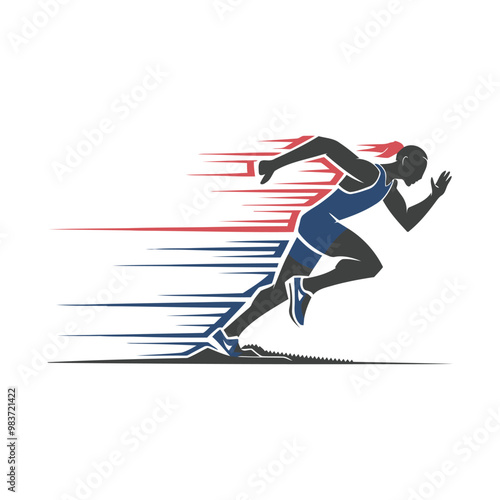 Sport runner icon logo vector illustration artwork