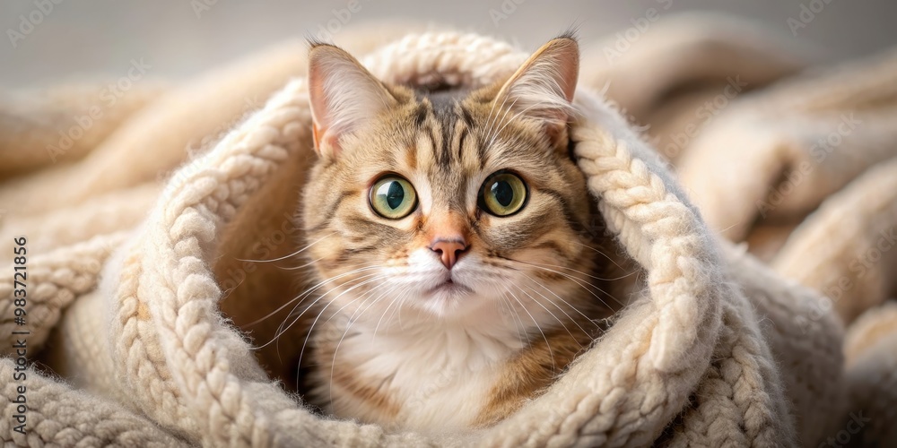 Adorable fluffy cat with big eyes sitting in a cozy blanket , cute, cat, pet, feline, adorable, fluffy, tiny, small, domestic, whiskers Adorable fluffy cat with big eyes sitting in a cozy blanket , cute, cat, pet, feline, adorable, fluffy, tiny, small, domestic, whiskers