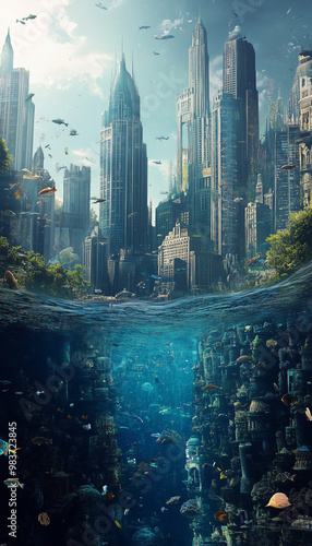 Underwater cities,SmartArt,Artistic,Generative AI #983723845