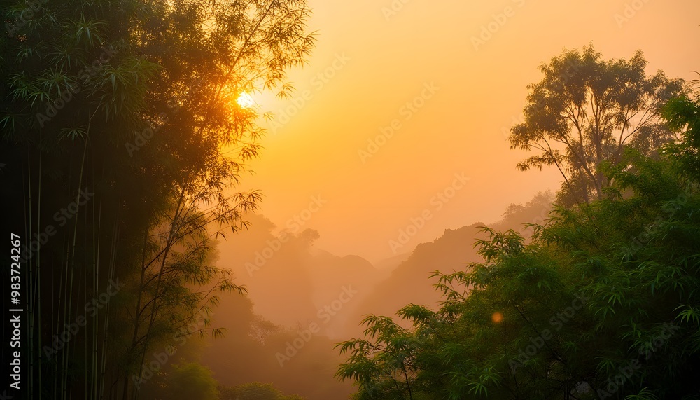 Fototapeta premium sunset in the mountains