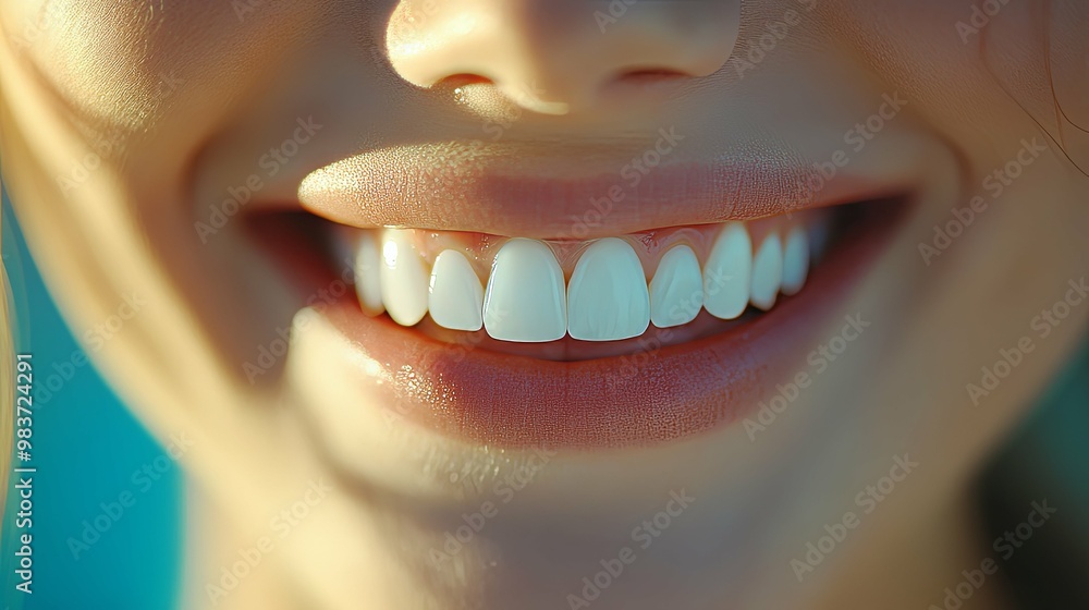 Fototapeta premium Close-up of a person smiling with a bright white smile