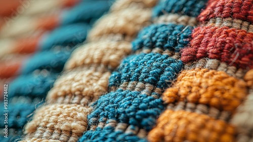 Close-up of a Multicolored Textured Fabric