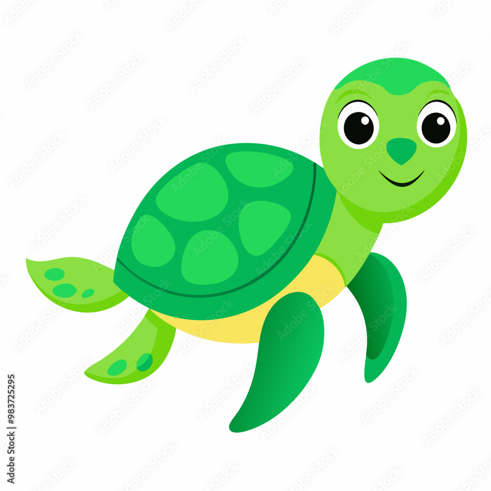 a playful, cartoon sea turtle a playful, cartoon sea turtle