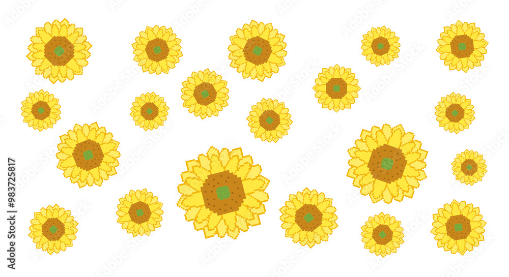 Pixel Art Sunflower Pattern Clipart Pixel Art Sunflower Pattern Clipart