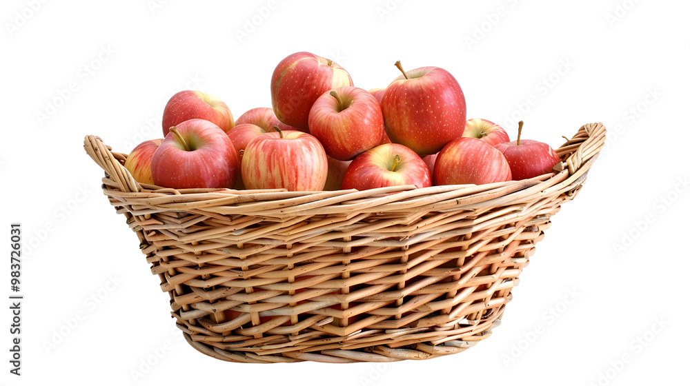 Ripe Handpicked Apples in a Luscious Fruit Basket - Agricultural Harvest Concept Stock Photo , Transparent Background Ripe Handpicked Apples in a Luscious Fruit Basket - Agricultural Harvest Concept Stock Photo , Transparent Background
