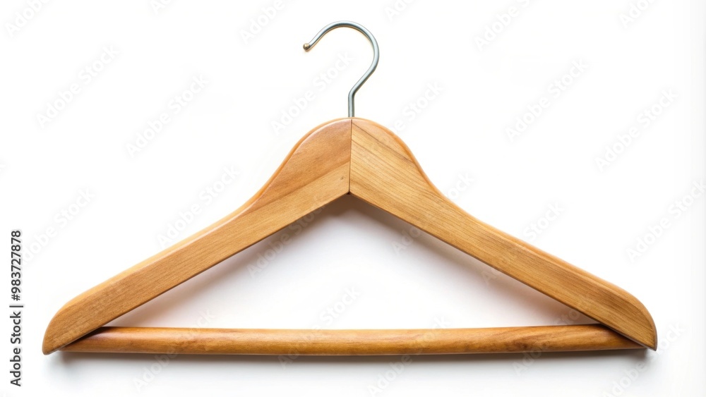 Wooden clothes hanger on white background, clothes, hanger, wood, garment, closet, hanging, wardrobe, fashion, accessory Wooden clothes hanger on white background, clothes, hanger, wood, garment, closet, hanging, wardrobe, fashion, accessory