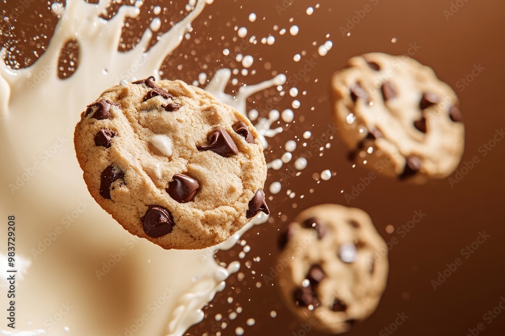 Chocolate Chip Cookies with Milk Splash Chocolate Chip Cookies with Milk Splash