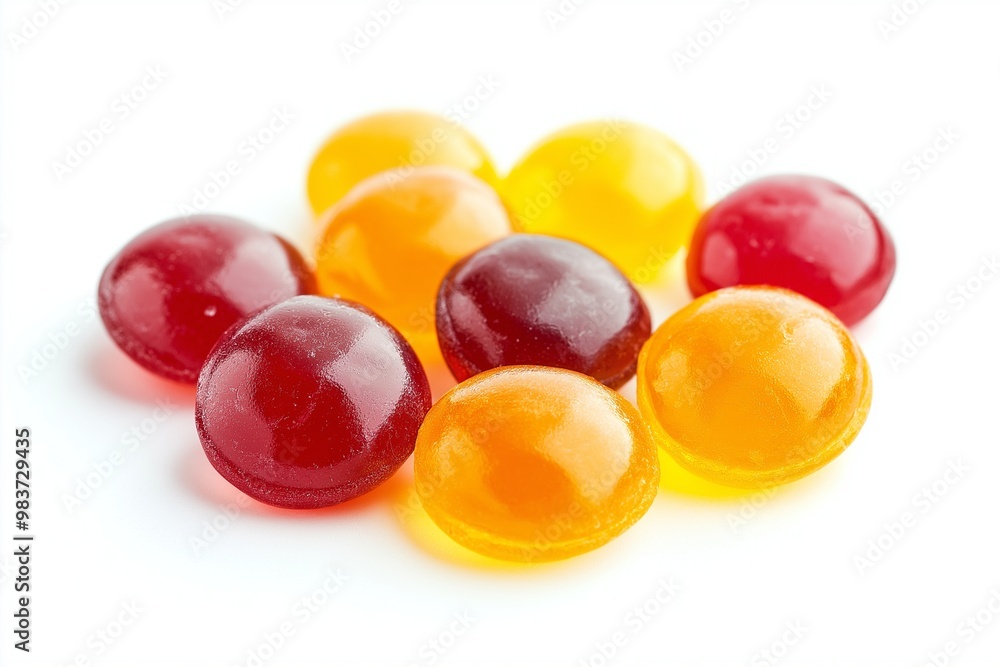 Colorful gummy candies on a white background Colorful gummy candies on a white background