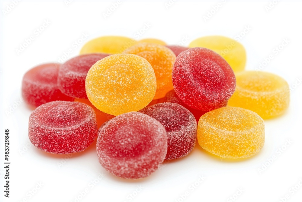 Colorful gummy candies on a white background Colorful gummy candies on a white background