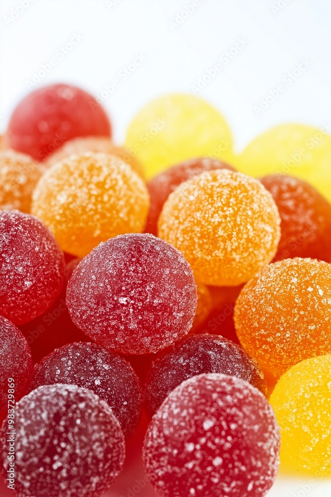 Colorful gummy candies on a white background Colorful gummy candies on a white background