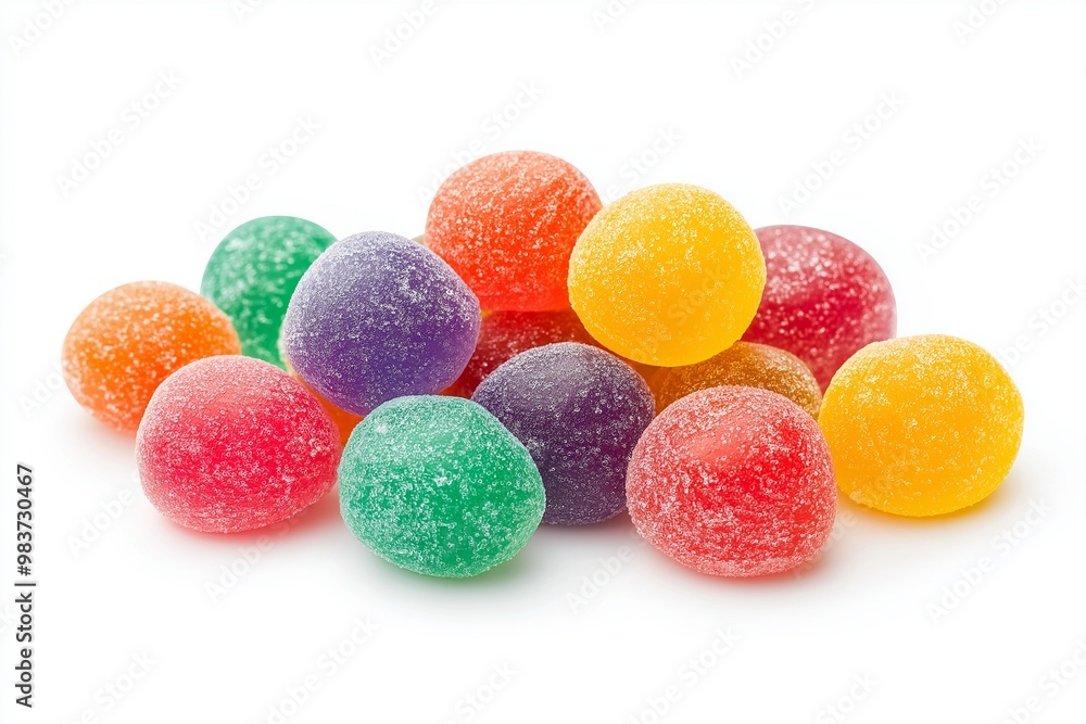 Colorful gummy candies on a white background Colorful gummy candies on a white background