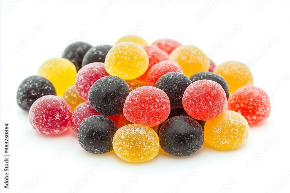 Colorful gummy candies on a white background Colorful gummy candies on a white background