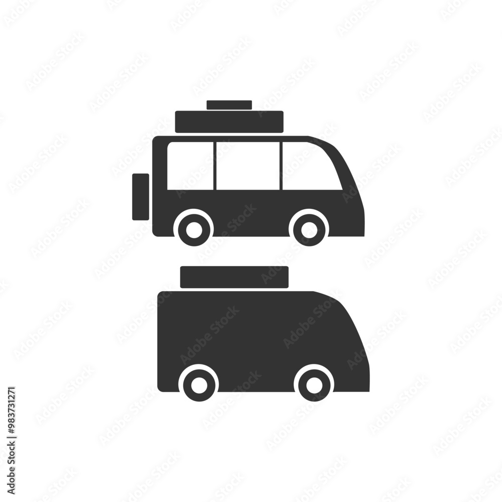 Bus and Caravan Icons for Travel and Camping. Silhouette icons of a bus and caravan, ideal for travel, transportation, and camping themes. Perfect for web and print design. Bus and Caravan Icons for Travel and Camping. Silhouette icons of a bus and caravan, ideal for travel, transportation, and camping themes. Perfect for web and print design.
