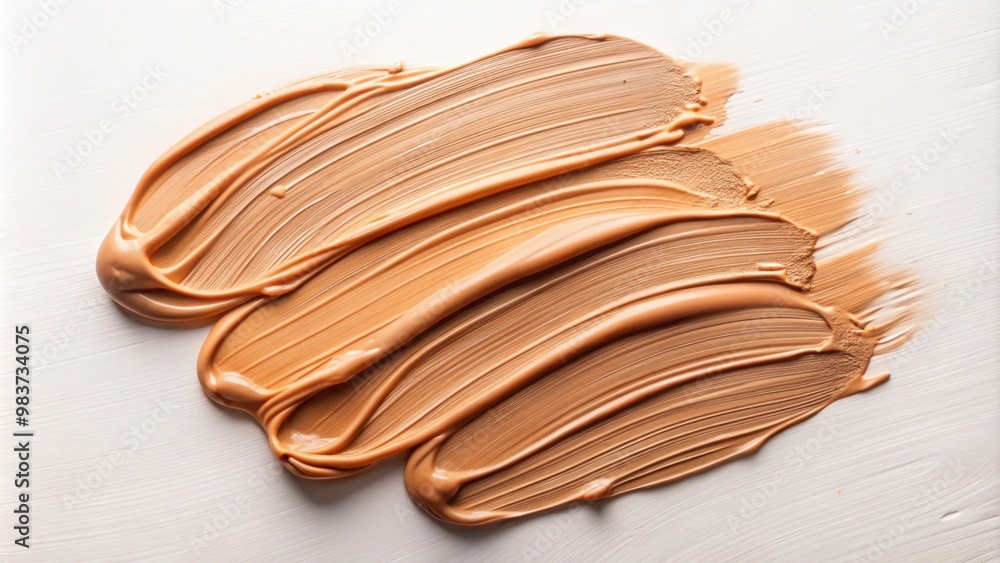 Makeup foundation and beige concealer swatch smudge on background with BB CC cream texture, makeup, foundation, beige Makeup foundation and beige concealer swatch smudge on background with BB CC cream texture, makeup, foundation, beige