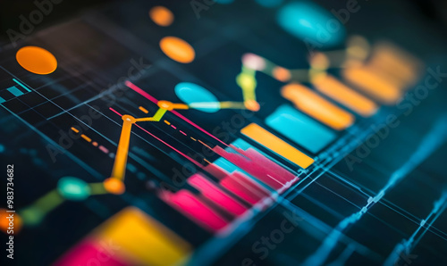 smart ideas creative hand touching technology multi chart showing business investment success photo