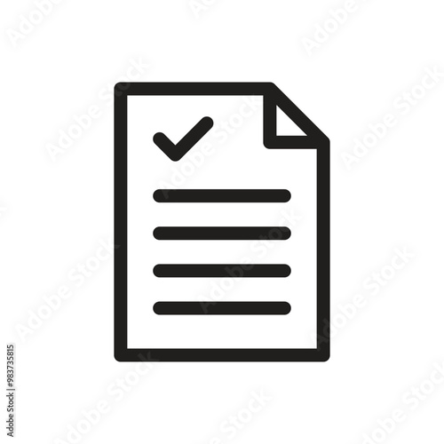 Checklist Document Icon - Line