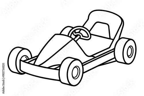 Go Kart Vector Illustration - Line Art Design for Creative Projects