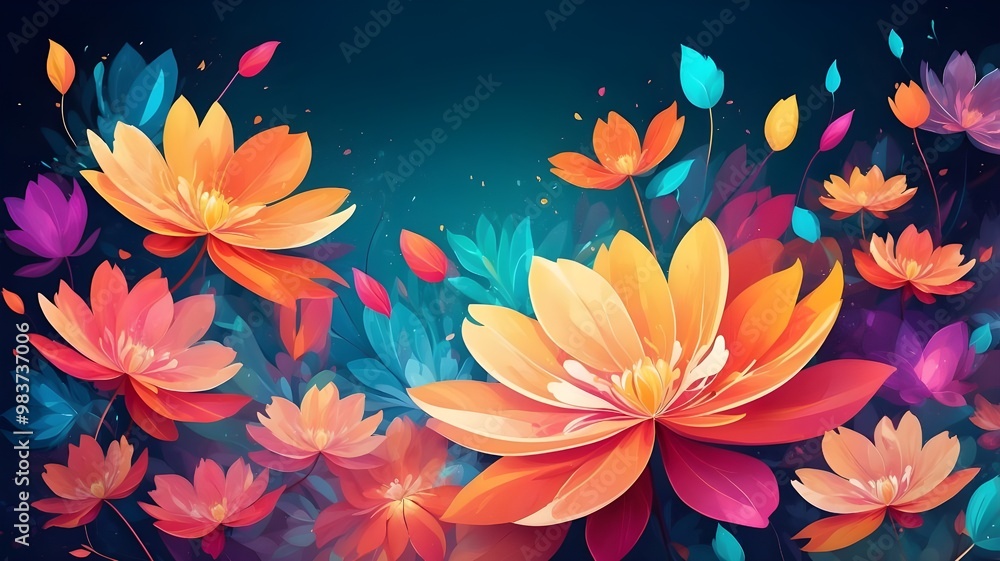 Background design with colorful flowers Background design with colorful flowers