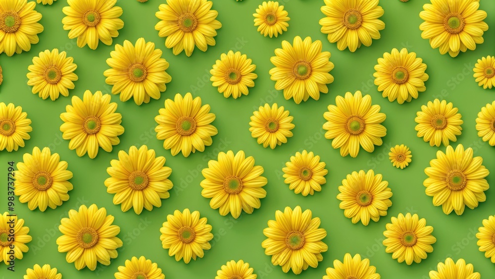 Seamless texture of yellow flowers on a green background, seamless, texture, yellow, flowers, green, background, pattern Seamless texture of yellow flowers on a green background, seamless, texture, yellow, flowers, green, background, pattern