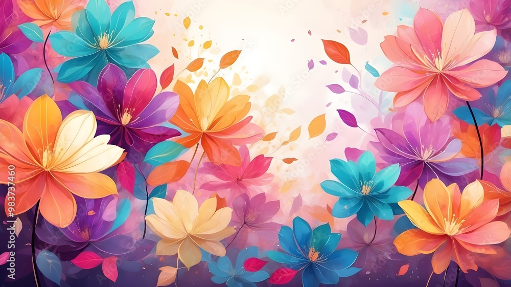 Background design with colorful flowers Background design with colorful flowers