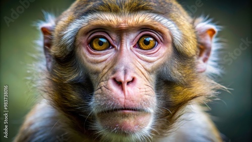 Close-up of a monkey's face with vivid expressions, monkey, primate, wildlife, animal, close-up, portrait, expression, mammal, ape